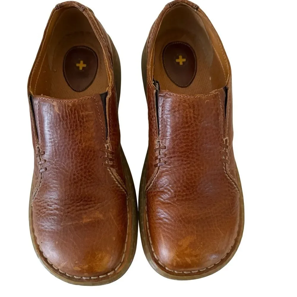 Dr Martens Brown Leather Slip On Shoes 3A65 Mens Size 8 Womens Size 9